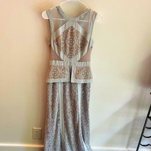 BCBG Max Azria Light Blue Lace Gown Size 2